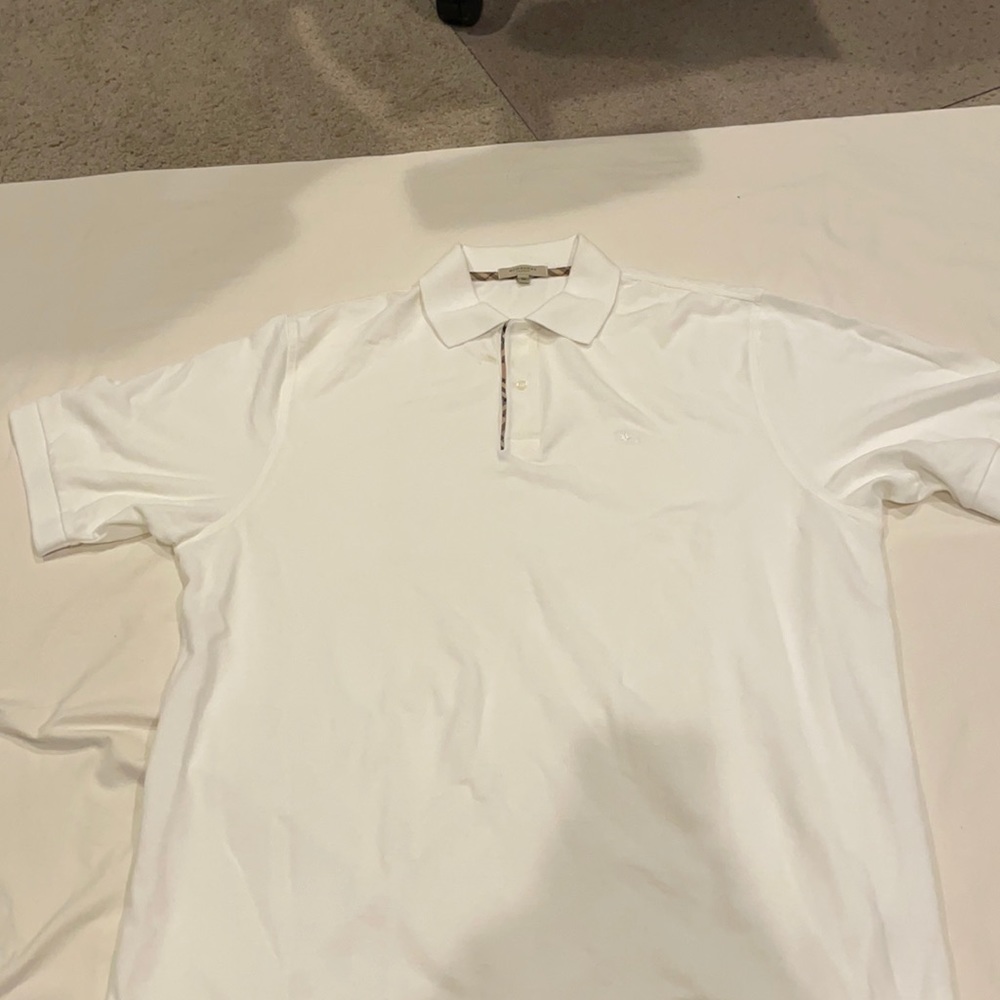 White Burberry polo shirt XL